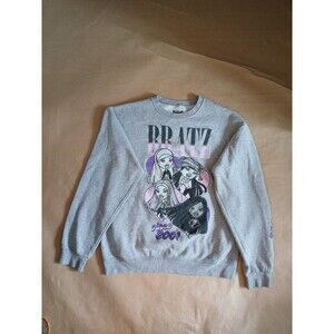 Bratz Graphic Sweatshirt Womens M Heather Gray Y2K Aesthetic Athleisure